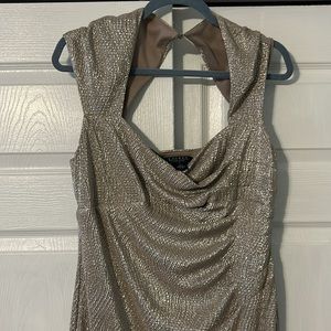 Ralph Lauren full length gown gold shimmer